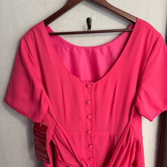 Stephanie Andrews Formal Dress Size 20W Pink Button Detail Tie Back NWT Plus - Picture 9 of 14